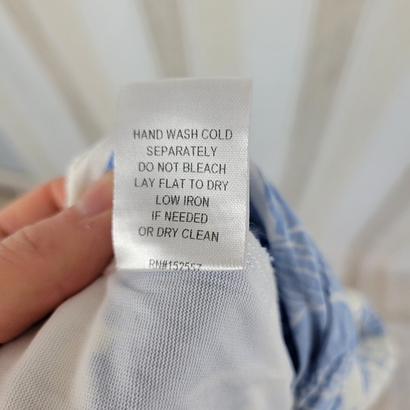 Polagram Floral Midi Dress Blue‎ White Size 2XL Modest - Picture 11 of 12